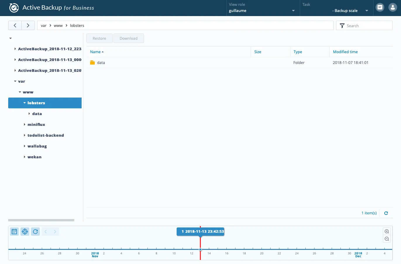 Restore Portal in Active Backup