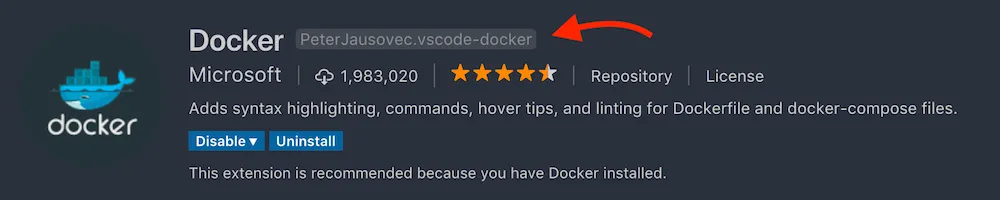 Install Docker extension on VSCode