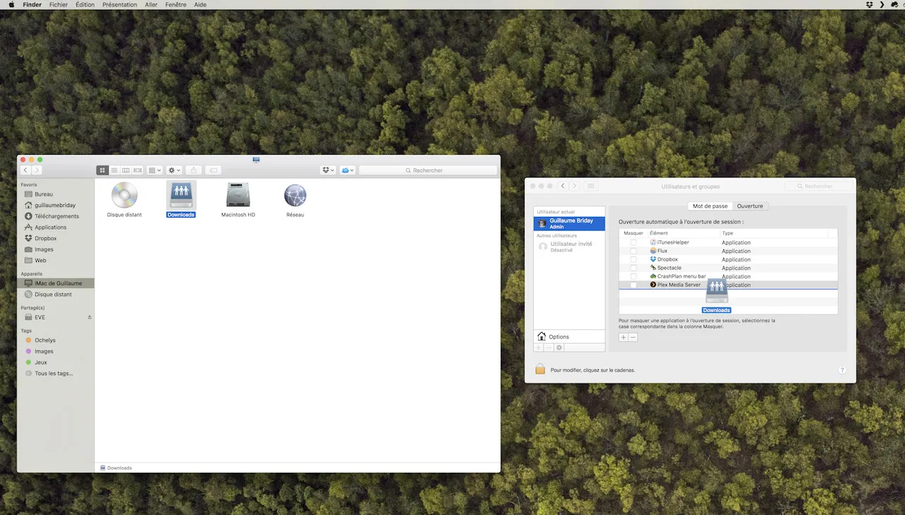 Dragging the drive to automatic login