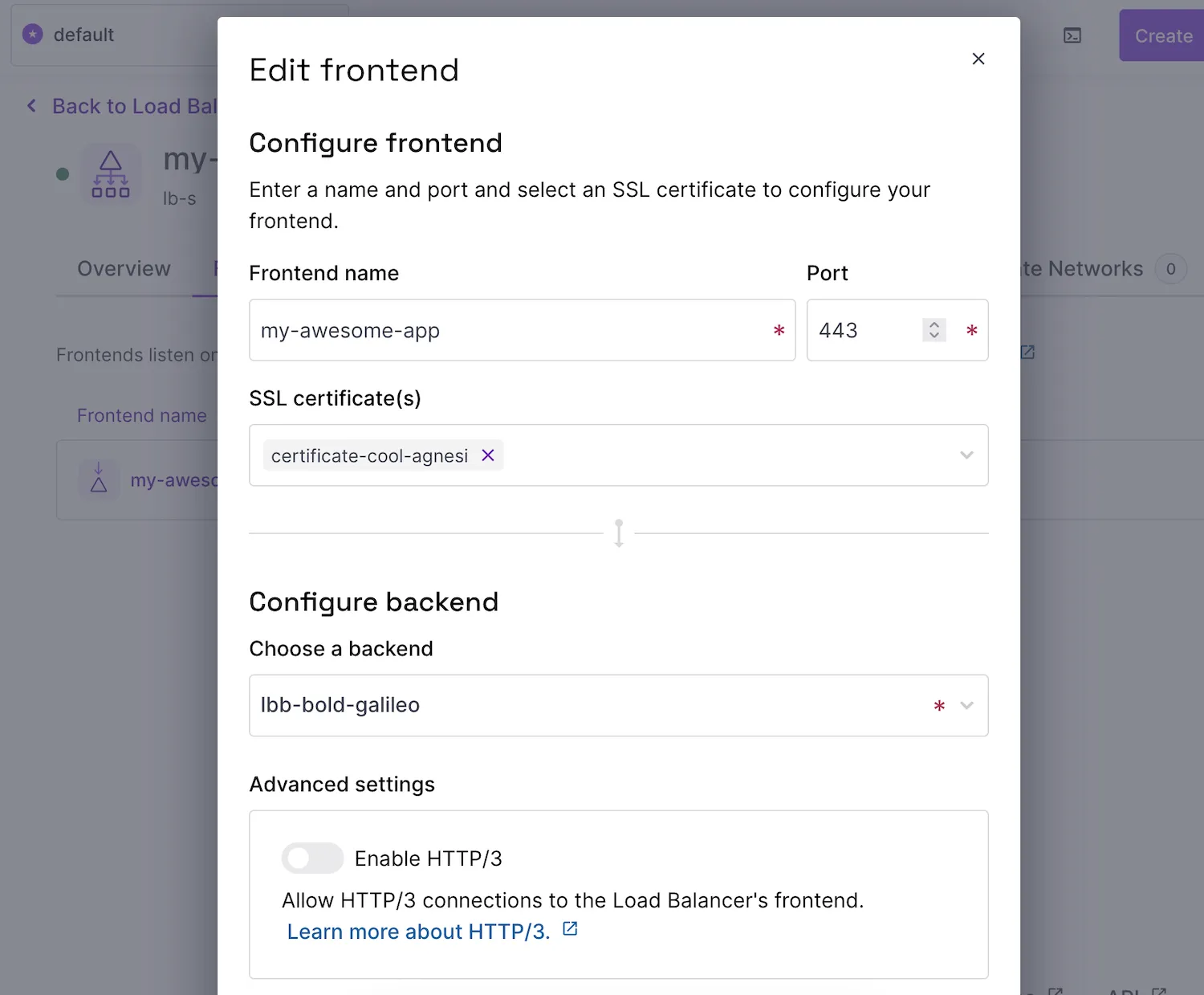 Create a new Frontend