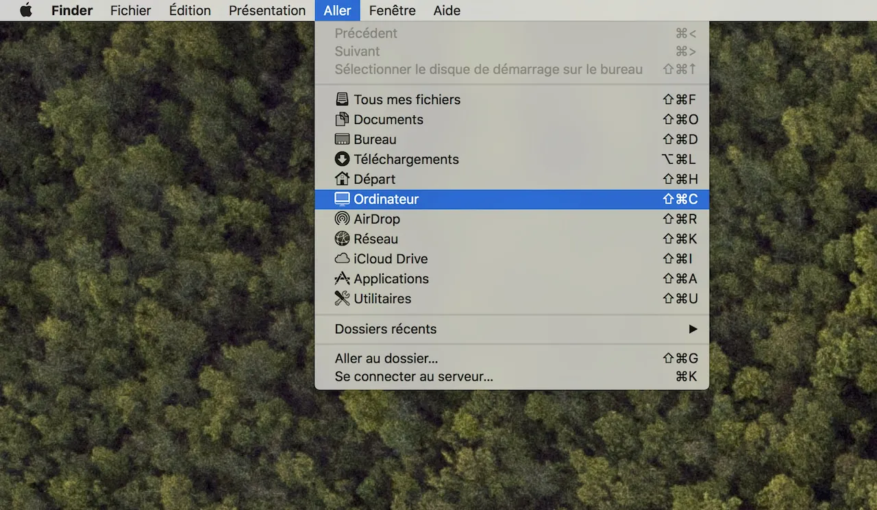 Accessing the Computer menu