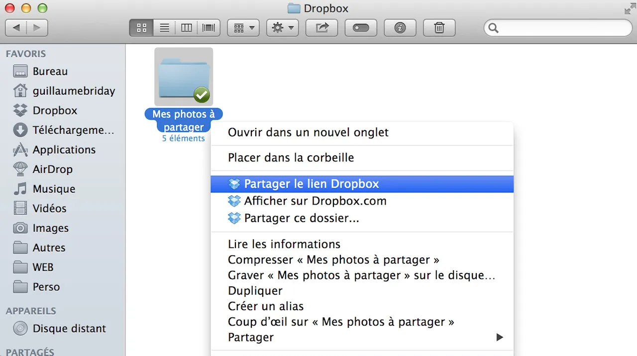 Partage Dropbox