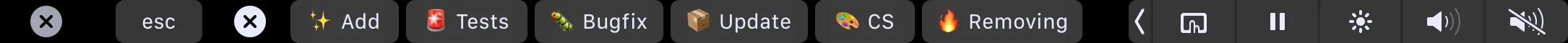 Ma Touch Bar sur iTerm emoji