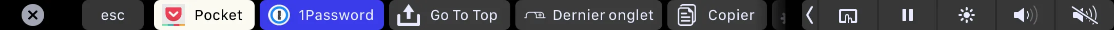 Ma Touch Bar sur Safari