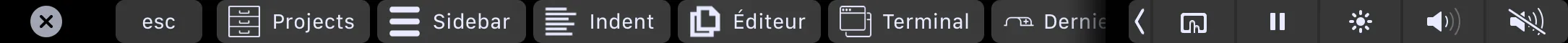 Ma Touch Bar sur VSCode
